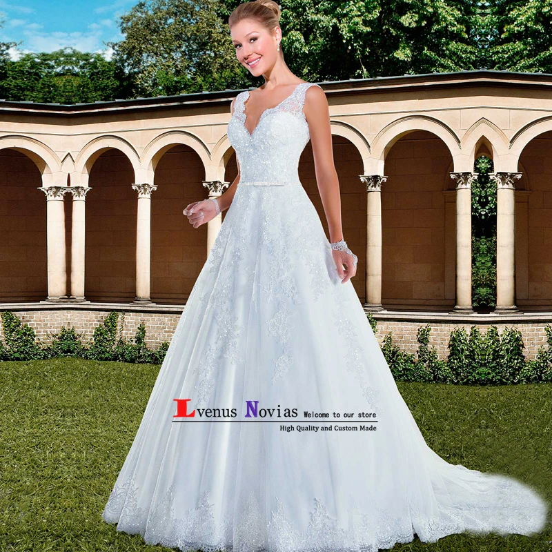 

vestido de noiva 2018 Plus Size Wedding Gown robe mariee Elegant Cap Sleeve White Appliques Tulle Wedding Dresses vestido branco