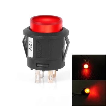 

Jtron 4P SPST ON-OFF 12V Button Switch AC125V / 3A, AC250V / 1.5A 16mm Self-locking LED switch