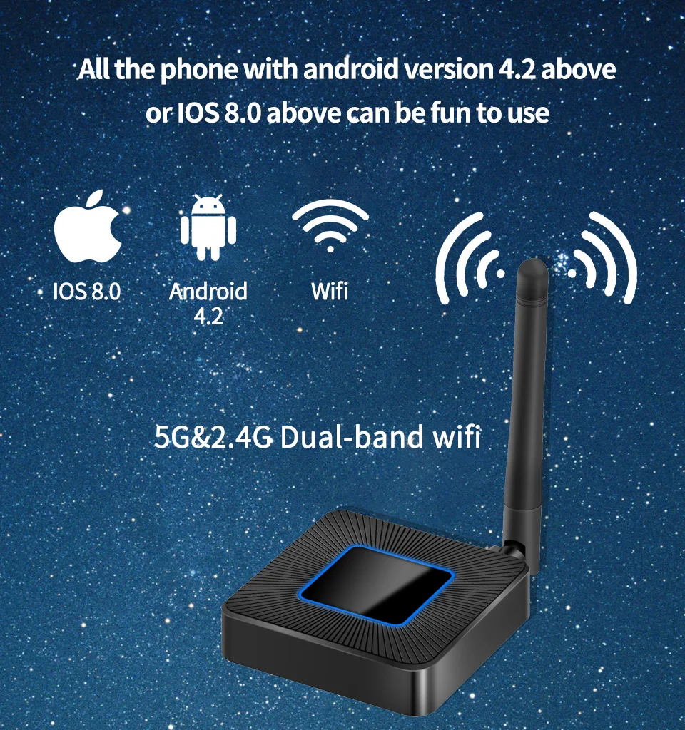 2 4G/5 8G Miracast Q4 HDMI + AV TV Stick 1080P HD беспроводной Mirroring Dongledisplay приемник Airplay DLNA поддержка