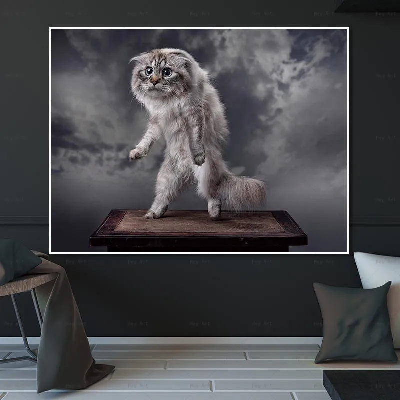 

Funny Animal Painting Posters and Prints Cat Picture Dog Poster Frameless Printing Canvas art