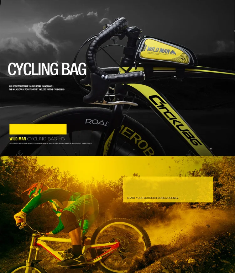 Flash Deal Bike Bag MTB Road Waterproof Reflective Touchscreen 6.2" Phone Case Cycling Bicycle bag Top Front Tube Frame Bag Accessories 4 10