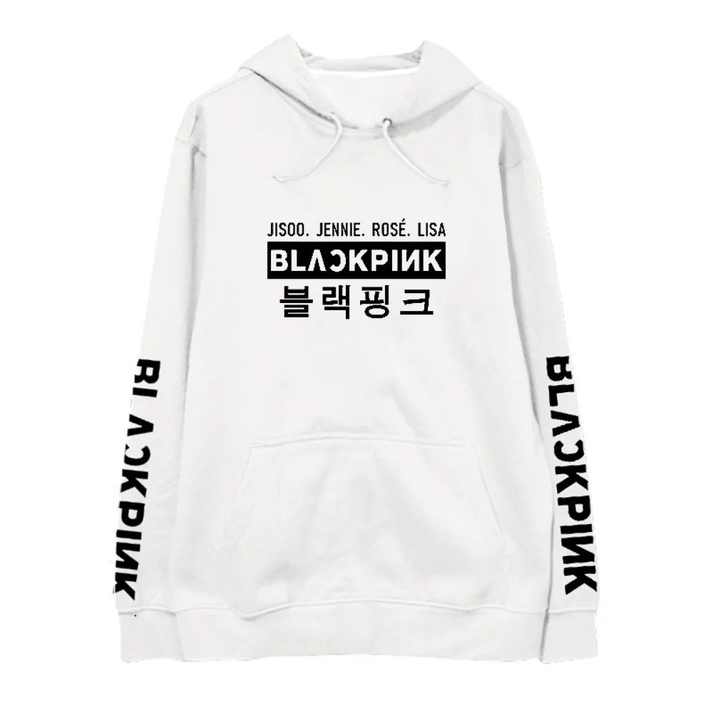  BLACKPINK Men Women Spring Autumn sweatshirt kpop hoodie Cotton Letter . harajuku winter coatblack 