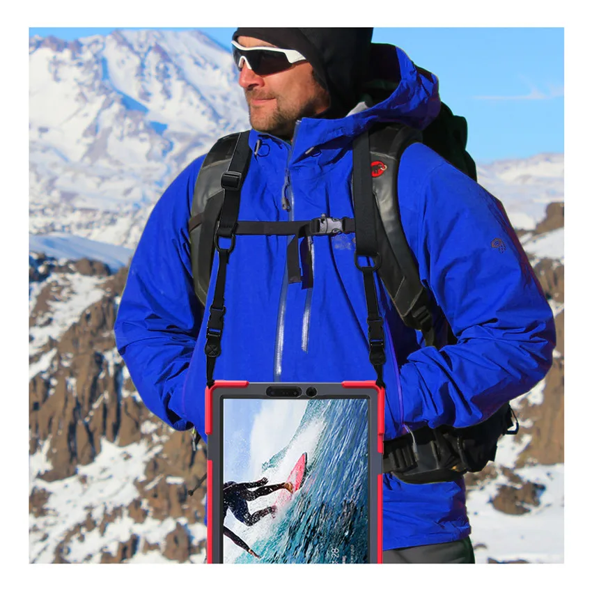 Чехол для Samsung Galaxy Tab S4 10,5 '' T830 T835 с подставкой на 360 градусов/ремешком на руку и плечевым ремнем+ 2 шт. из закаленного стекла