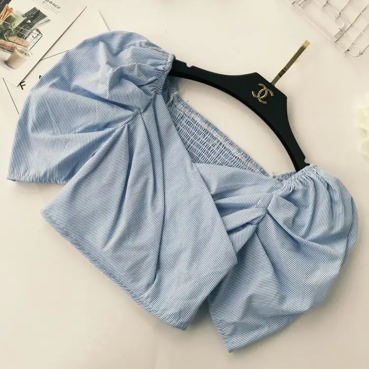 Женский эластичный укороченный топ ALPHALMODA плиссированный облегающий с рукавами