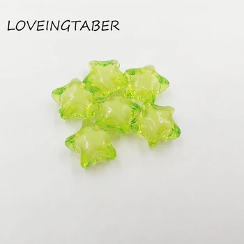 

( Choose Size First ) 12mm/16mm/20mm Light Green Acrylic Star Beads In Beads