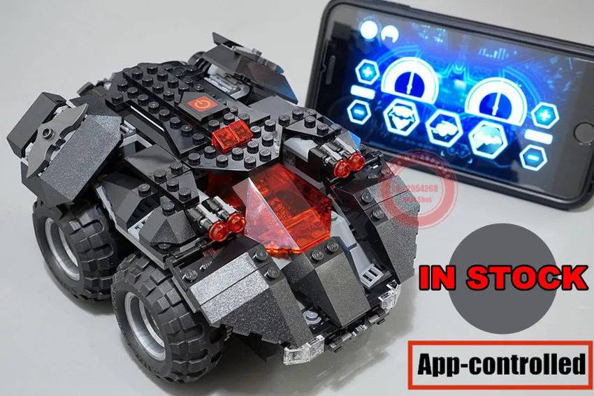 

MOC Power Up App-control Motor Power Function RC Batmobile Fit Legoings Technic Batman Car Building Block Brick Toy Kid Birthday