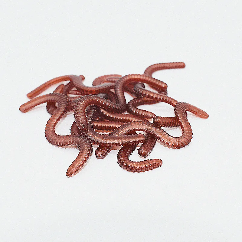 Buy 20pcs/lot soft lure fishing worms sea Red Worms EarthWorm soft bait worms