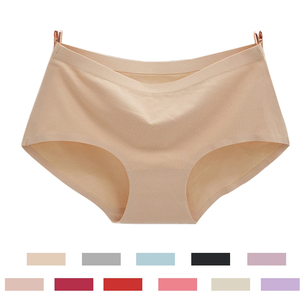 

UNLIMON Seamless Panties Icesilk Mid-waist Sexy Seamless Cotton pantieses Breathable Panty One Piece Free Shipping Briefs