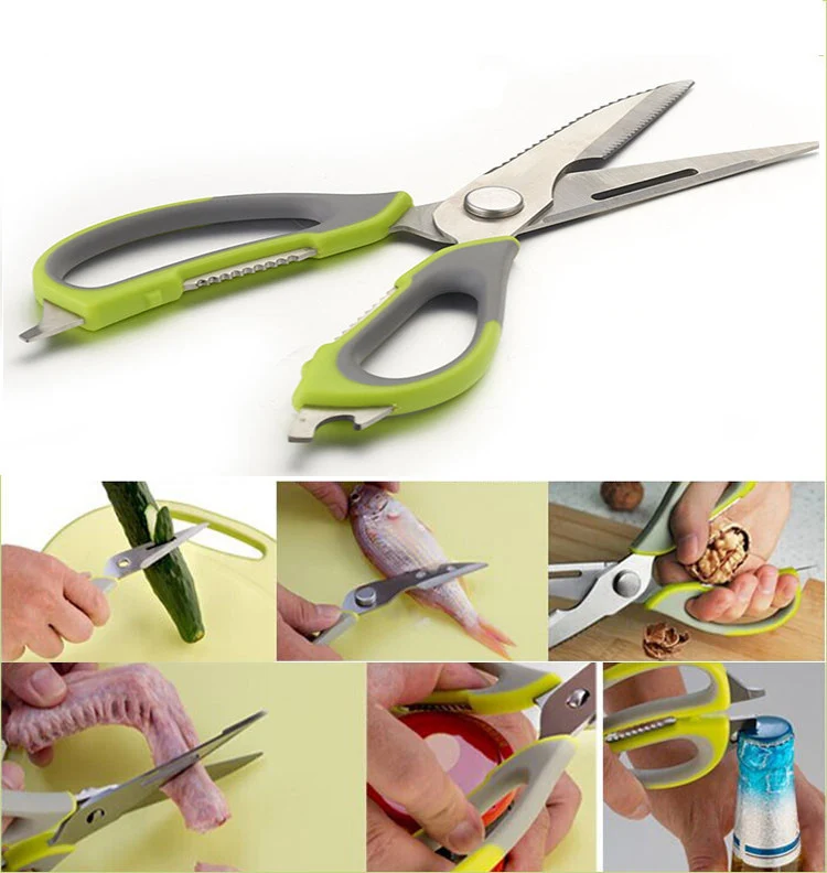 

230mm Poultry Multifunctional Kitchen Fish Duck cut Chicken Bone scissor with Magnetic Case Cutter Cook Tool shear
