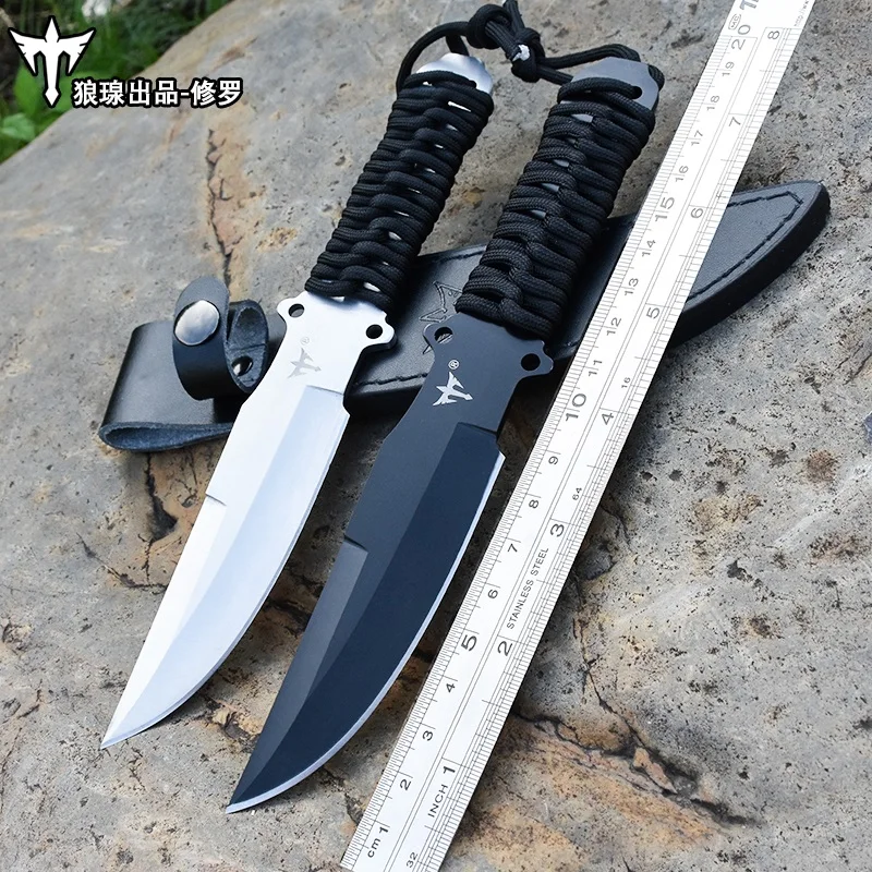 

Vorron outdoor survival tactical straight knife, high hardness field survival saber