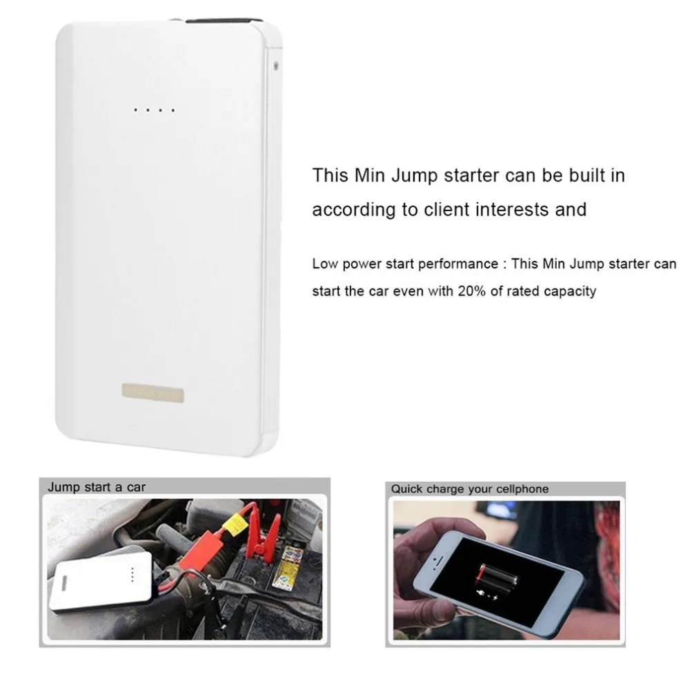 

8000mAh Car Jump Starter Mini Emergency Charger Battery Booster With SOS Lighting Power Bank Jump Starter for Car Phone