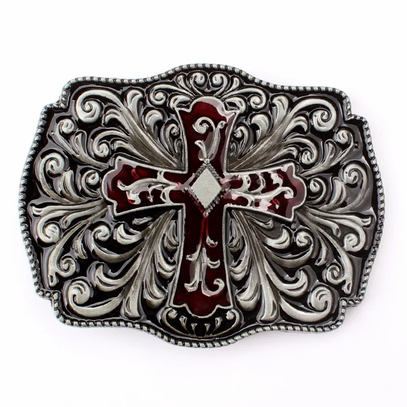 

Tang grass pattern and cross modelling belt buckle