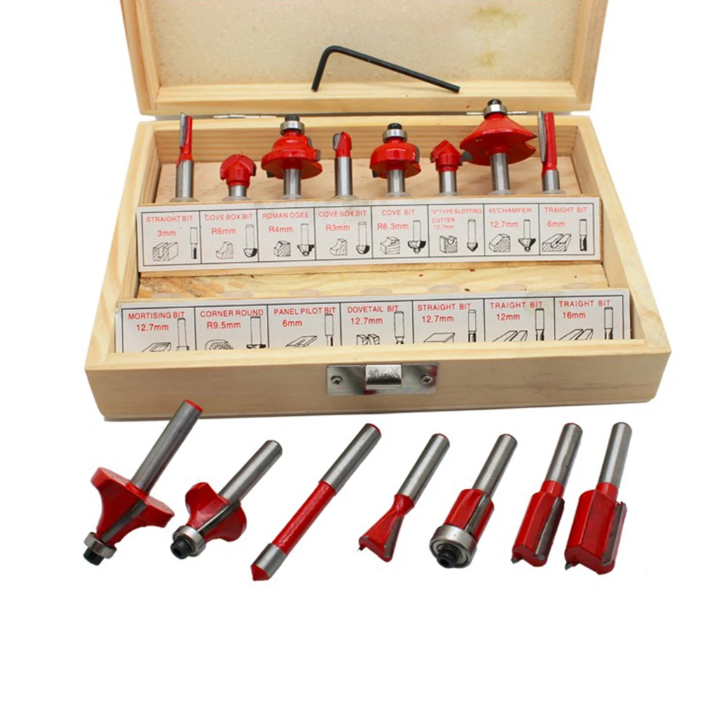 15pcs Professional 1 4 Shank Woodworking Carving Milling Cutter Router Bit Set