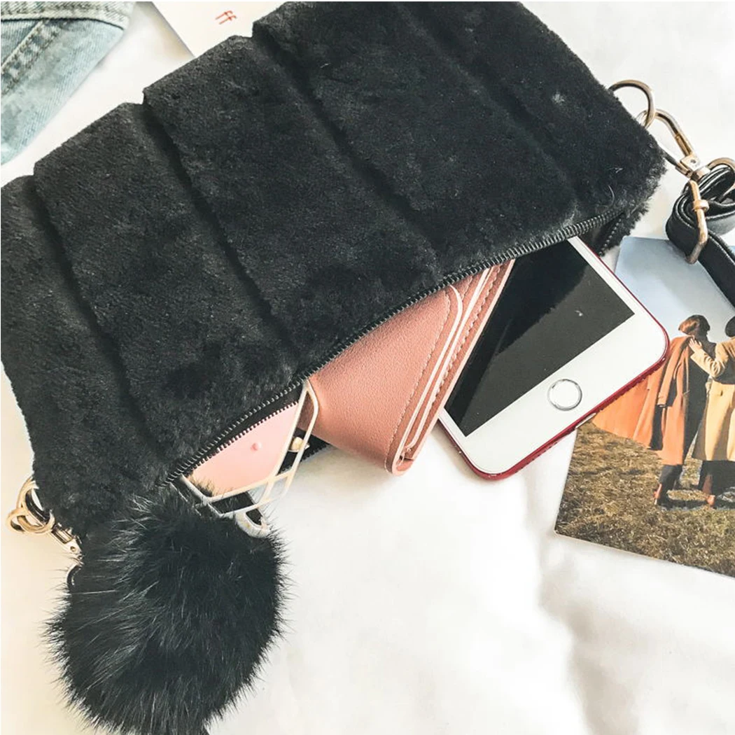 2018 Hot Sale Women Vintage Clutch Tote Plush Crossbody Bag Clutches