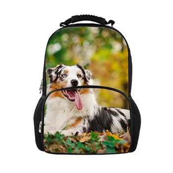 

Australian Shepherd Dog Lover Schoolbag for Girls Boys Teenagers Book Bag Kids School Bag Backpack Mochila Escolar Bagpack Sac