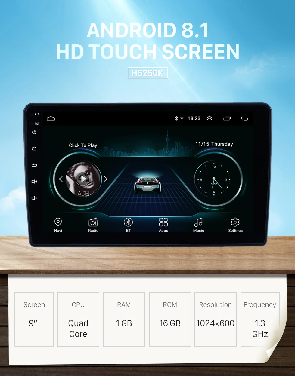 Top Harfey Android 8.1 9 inch car GPS Radio for Toyota Vios 2002 with Bluetooth USB WIFI support Carplay SWC Rear camera OBD2 DAB+ 0