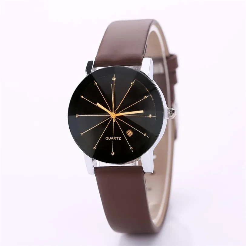 

Fashion 2018 Unisex Watches Women Men Casual Leather Hour Digital Quartz Analog Wrist Watch Clock Relogio Feminino hours f75