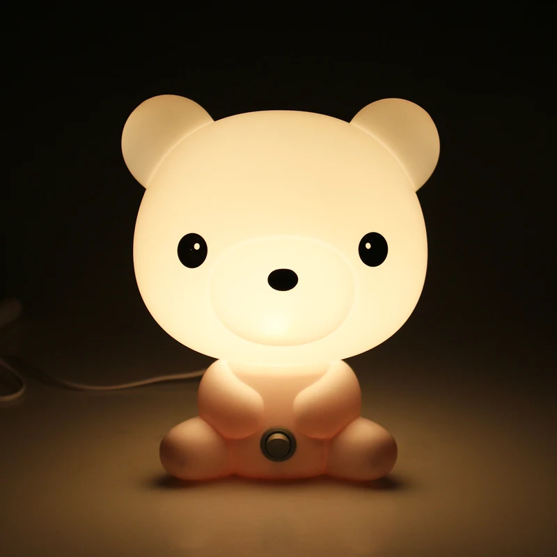 Animal Style Night Light Cartoon PVC Plastic LED Night Lamp Sleeping Kids Table Nightlights for Children