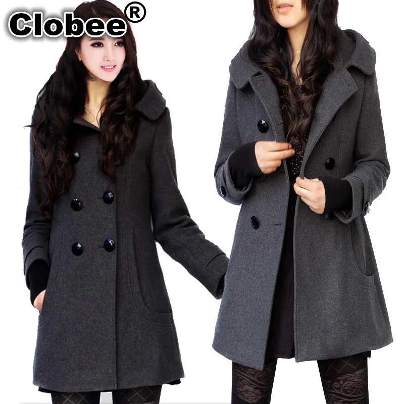 Popular Women Plus Size Pea Coat-Buy Cheap Women Plus Size Pea Trench For Women 2017 Plus Size Hot Sale Trendy Women's Wool Blend Winter Noble Long Coat - Popular Women Plus Size Pea Coat-Buy Cheap Women Plus Size Pea