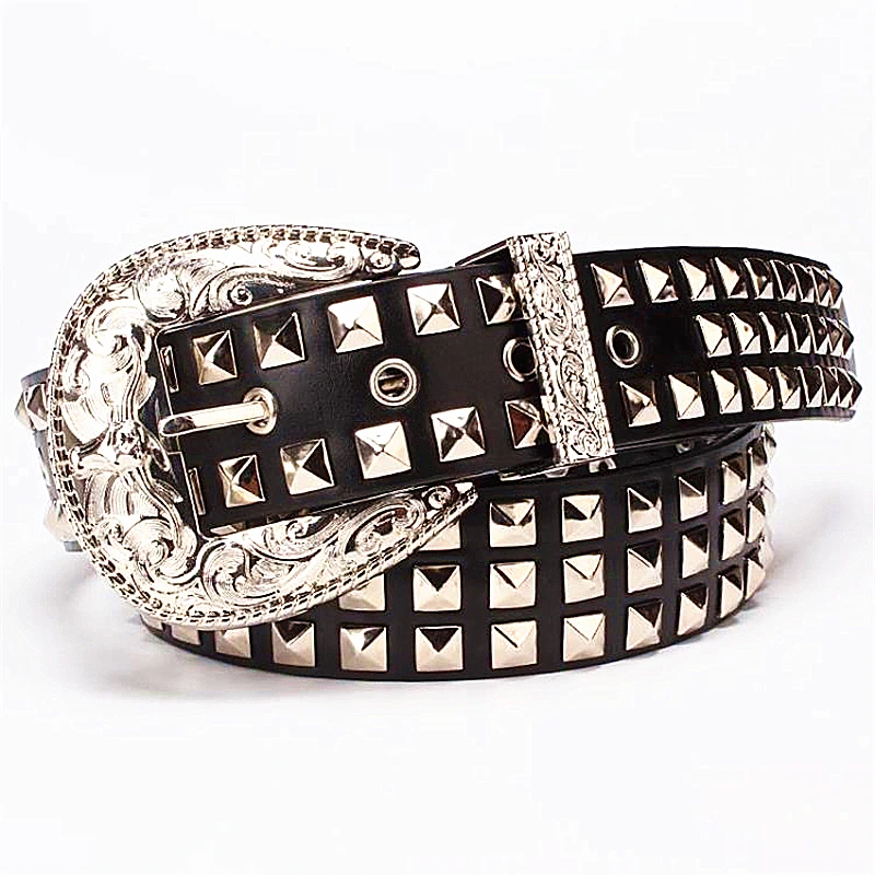 2018 Fashion women belt rivet punk lady rivet belt punk style buckle