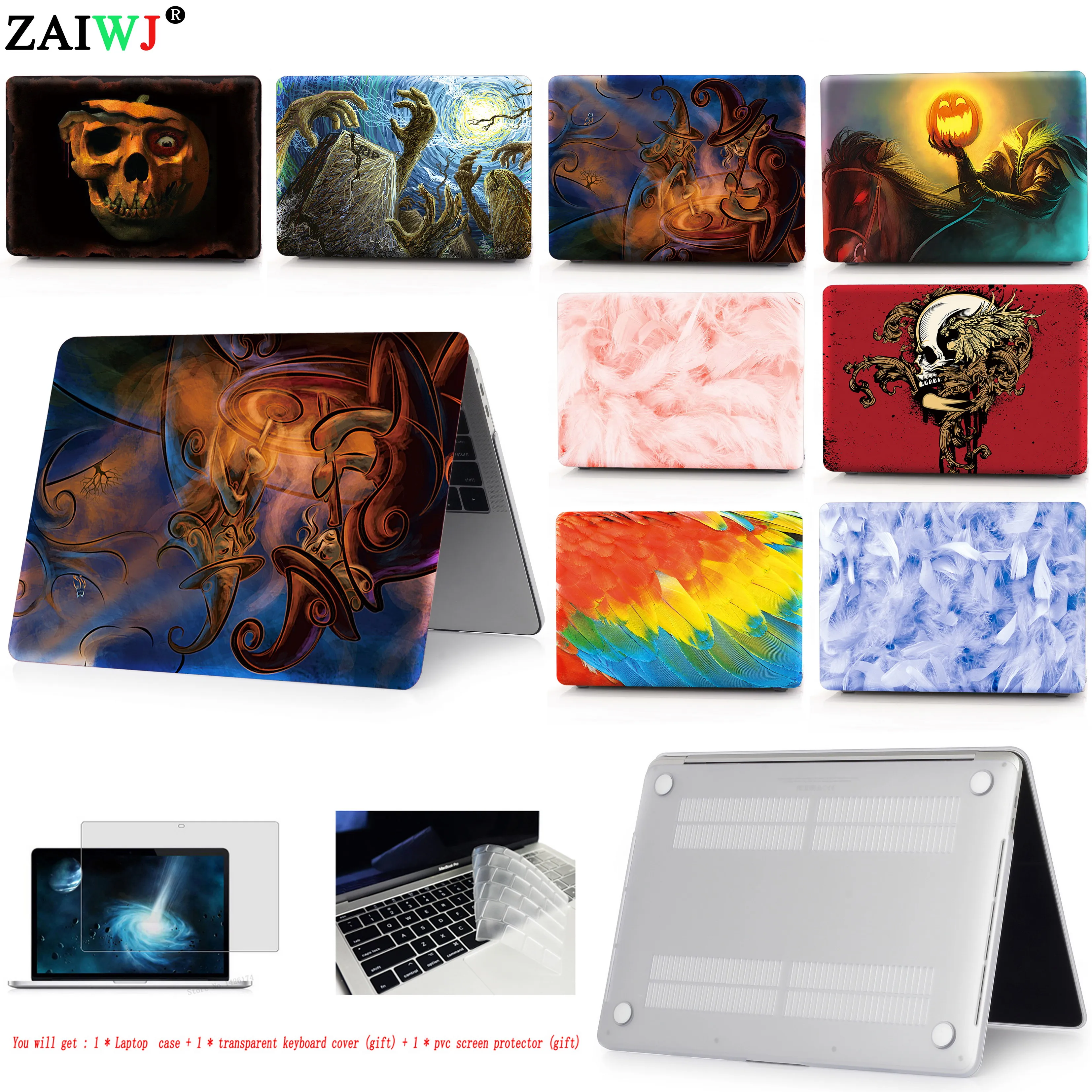 

New print Laptop Case For MacBook Air Pro Retina 11 12 13 15 for Mac book New Pro 13.3 15.4 inch with Touch Bar + Keyboard Cover