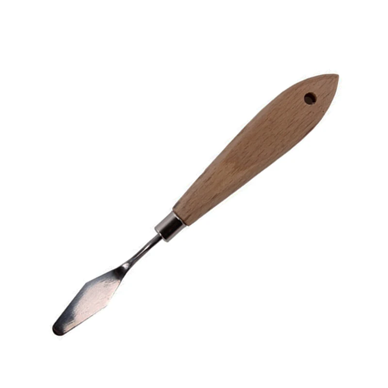 Популярный нож для рисования с деревянной ручкой, профессиональный инструмент для рисования из нержавеющей стали, высококачественный художественный шпатель, 1 шт., лидер продаж