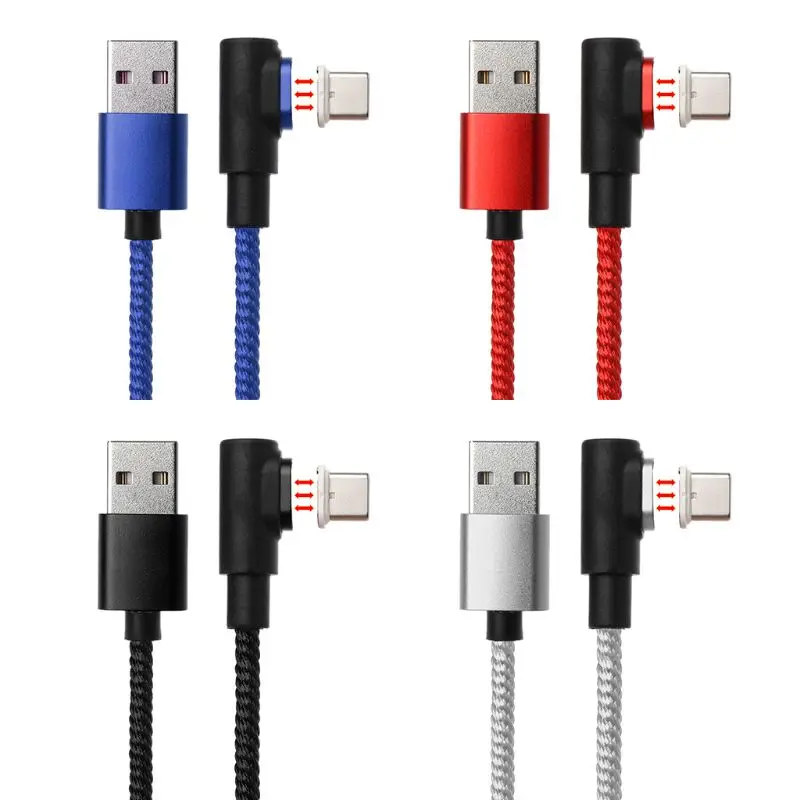 

QC 3.0 90 degree Magnetic USB C Data Cable Magnet Type C Cord for Samsung S9 S8 Note 9 Xiaomi 6/8/9 Huawei Smartphone Tablet