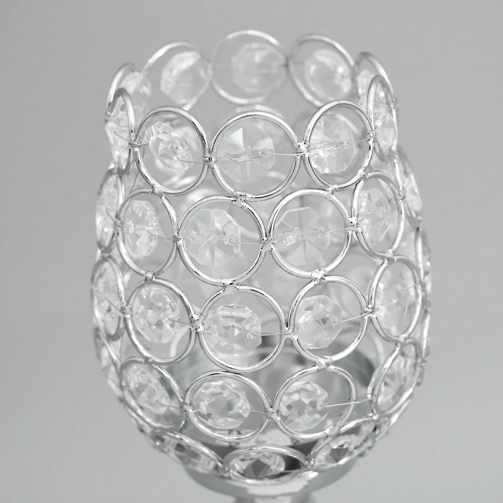 MagiDeal Crystal Tea Light Candleholder Bowl Wedding Window Top 27cm/33cm/38cm for Wedding Holidays Decor