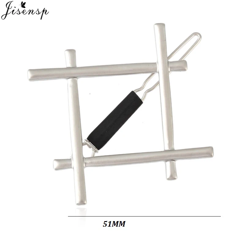 Jisensp, модные женские аксессуары для волос, Геометрическая заколка для волос, металлический треугольный сплав, повязка для волос, заколка для волос, заколка для девочек - Окраска металла: FJ047 matte silver