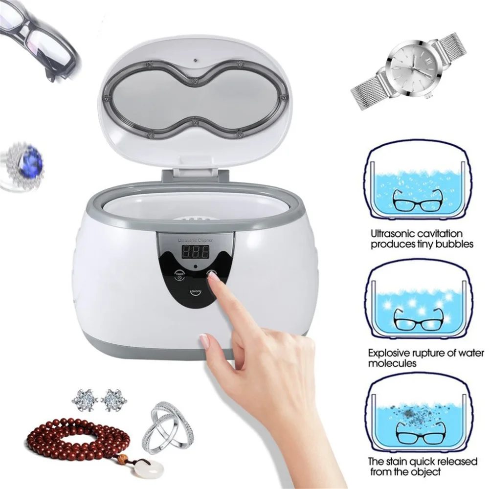 

600ml Multi-functional Digital Timer LED Display Panel Ultrasonic Cleaner Jewelry Watches Dental Cleaning Solution