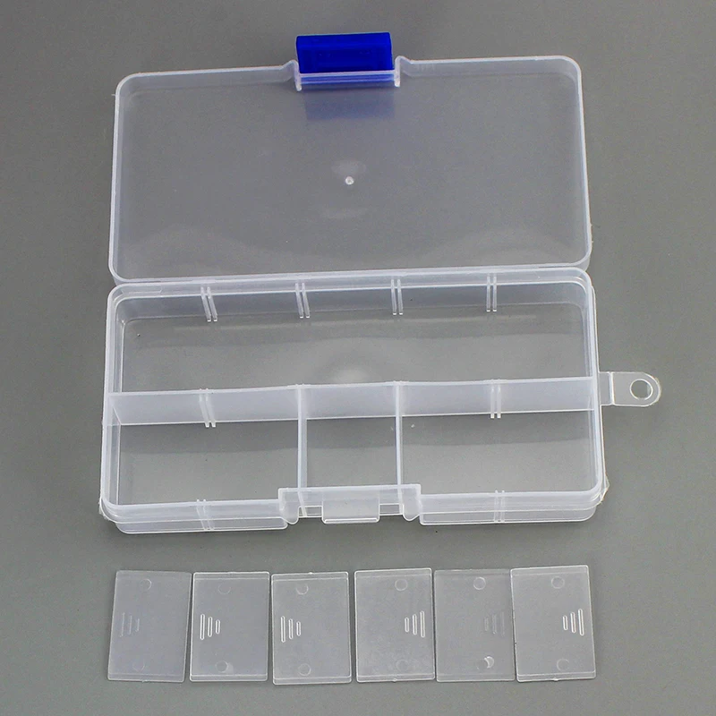 New 10 Slots Cells Colorful Portable Jewelry Tool Storage Box Container Ring Electronic Parts Screw Beads Organizer Plastic Case small tool chest