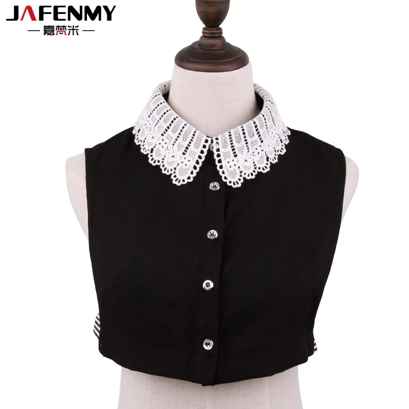 

Fake False Collar womens blouse chiffon Detachable Collar snow black female for women lapel ladies decor fake 2017 New Fashion