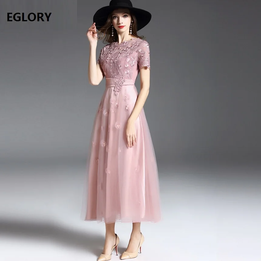 

2018 Summer Fashion New Formal Party Wedding Women Long Dress Appliques Beading Embroidery Elegant Maxi Dress Vestidos Longo