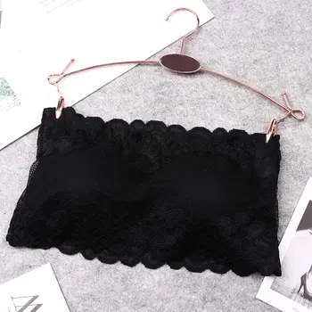 

Women Lace Tube Top Sexy Wrapped Chest Brassiere Lace Floral Bandeau Full Cup Strapless Camisole Bustier Crop Tops