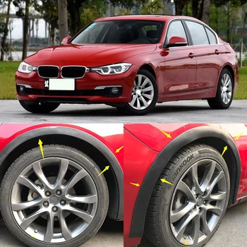 

fit for audi bmw 4pcs Universal Car Truck Carbon Fiber Rubber Wheel Eyebrow Protector Lip Sticker Trim Fender Flare Anti-scratch