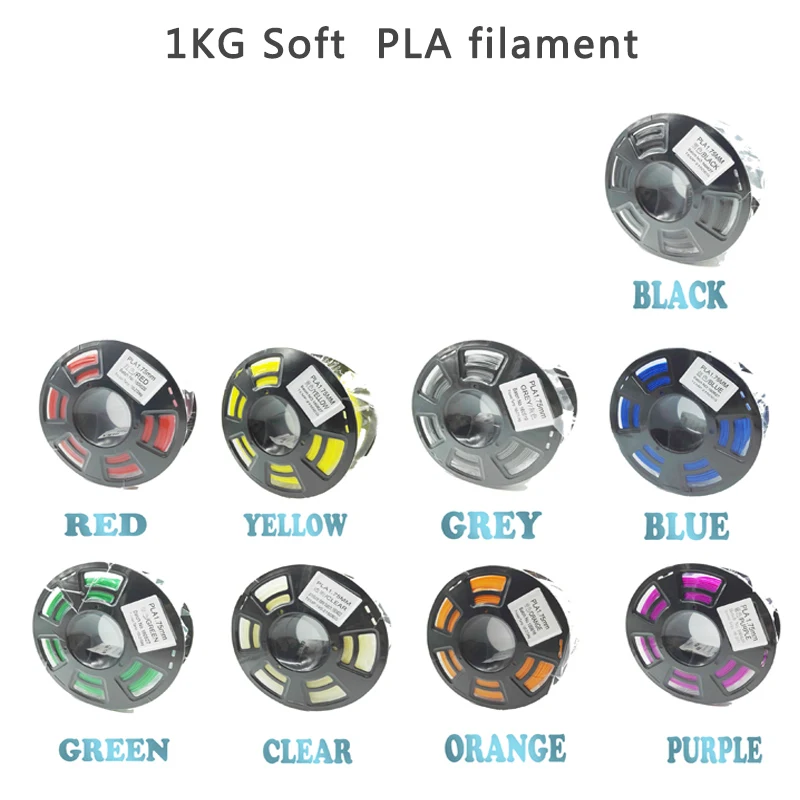 Soft PLA 1.75mm Filament For 3D Printer Flexible Material 1KG Plastic Rubber Consumables Material For 3D Printers Soft цена Soft PLA 1.75mm Filament For 3D Printer Flexible Material 1KG Plastic Rubber Consumables Material For 3D Printers Soft цены онлайн