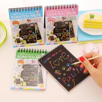 

1X DIY Scratchbook Scratch Stickers Note Book Drawing Sketchbook Children Gift Creative Imagination Development Toy Stationery