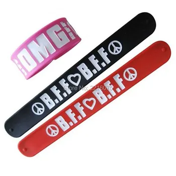 

500pcs sports BFF best friends silicone slap bracelets rubber wristband free shipping by DHL express