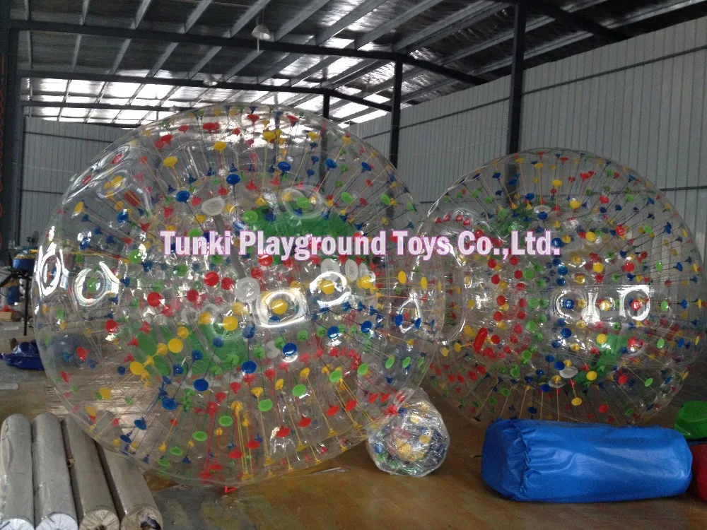 

all transparent 2.5m diameter zorb ball grass zorbing