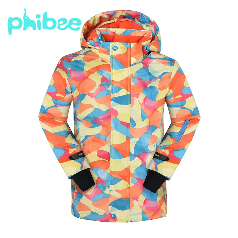 Phibee بنين معطف الشتاء سترات التزلج الدافئة للماء ويندبروف تنفس الاطفال الملابس