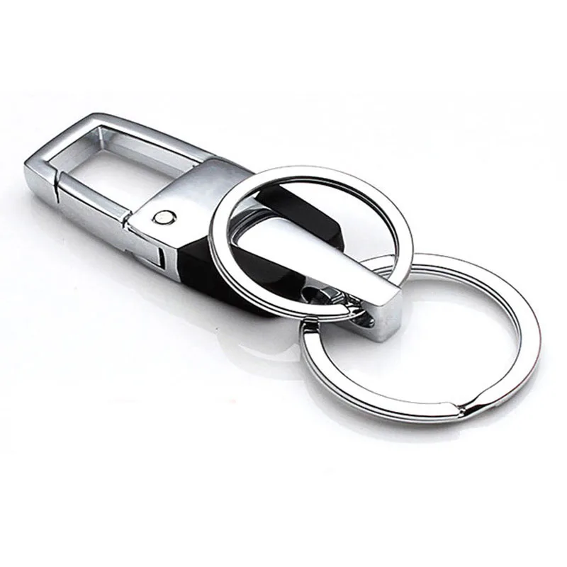 

Metal Car Keychain Automobile Key Holder Keyring Silver Styling Business Creative Car Key Holder Gift Interior Accessories