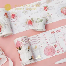 Bronzing Washi Paper Tape Strawberry Party Series Handbook Diary DIY Decorative Masking Tape coggins woodturner s handbook paper only