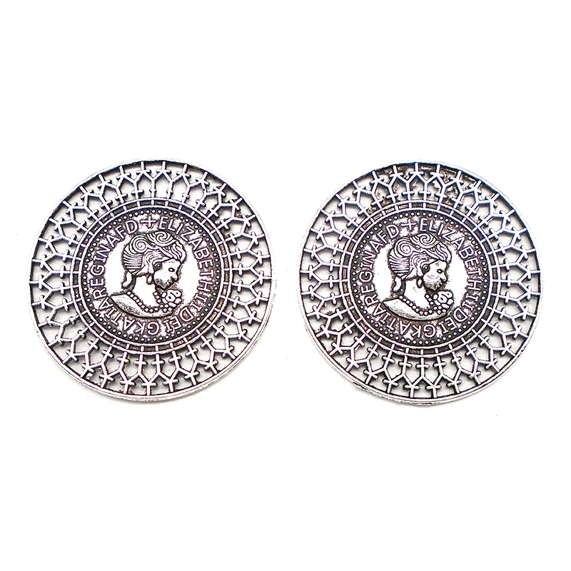 ZXZ-5pcs-Antique-Silver-Tone-Large-Elizabeth-II-Double-Sided-Round-Charms-Pendants-for-Jewelry-Making