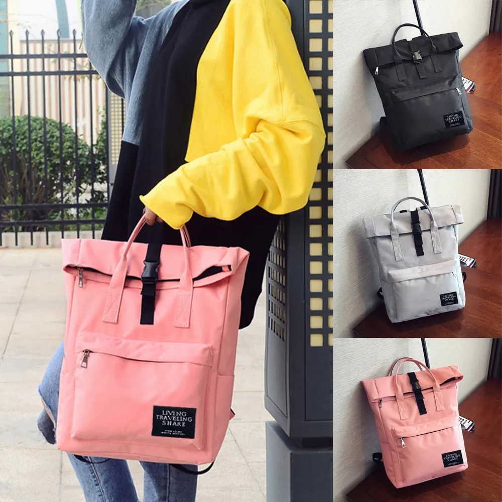 

Teenage Women's Fashion Nylon School Bag Travel Backpack Bag B#dropship