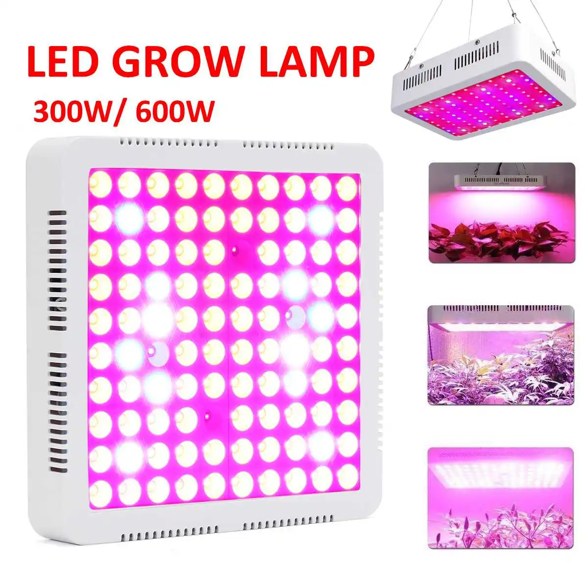 

Garden Supplies 300W 600W Full Spectrum Red/Blue/White/UV/IR 100 LEDS Hydroponic Plant Grow Light Indoor Lamp for Greenhouses