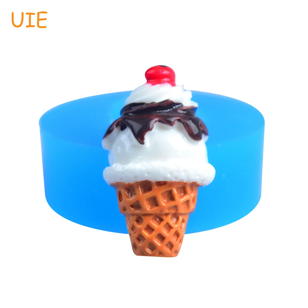 

XYL021U 25.9mm Ice Cream Sundae Flexible Silicone Mold with Cherry Miniature Food Sweets Charms (Clay, Fimo, Resin)