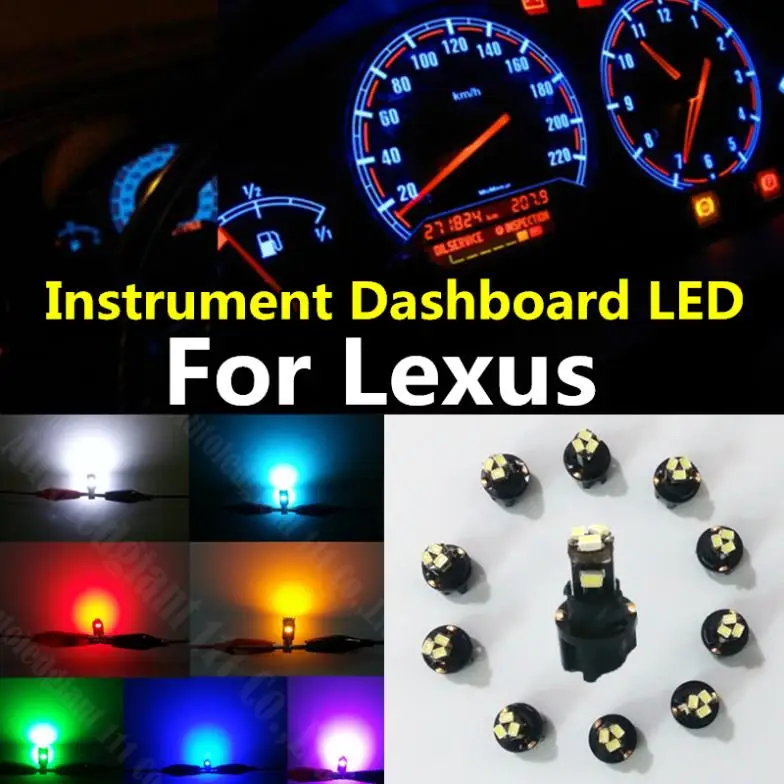 Fits Lexus 10 White Dome LEDs Light Bulb 3/8" Sockets Instrument Panel Indicator 
