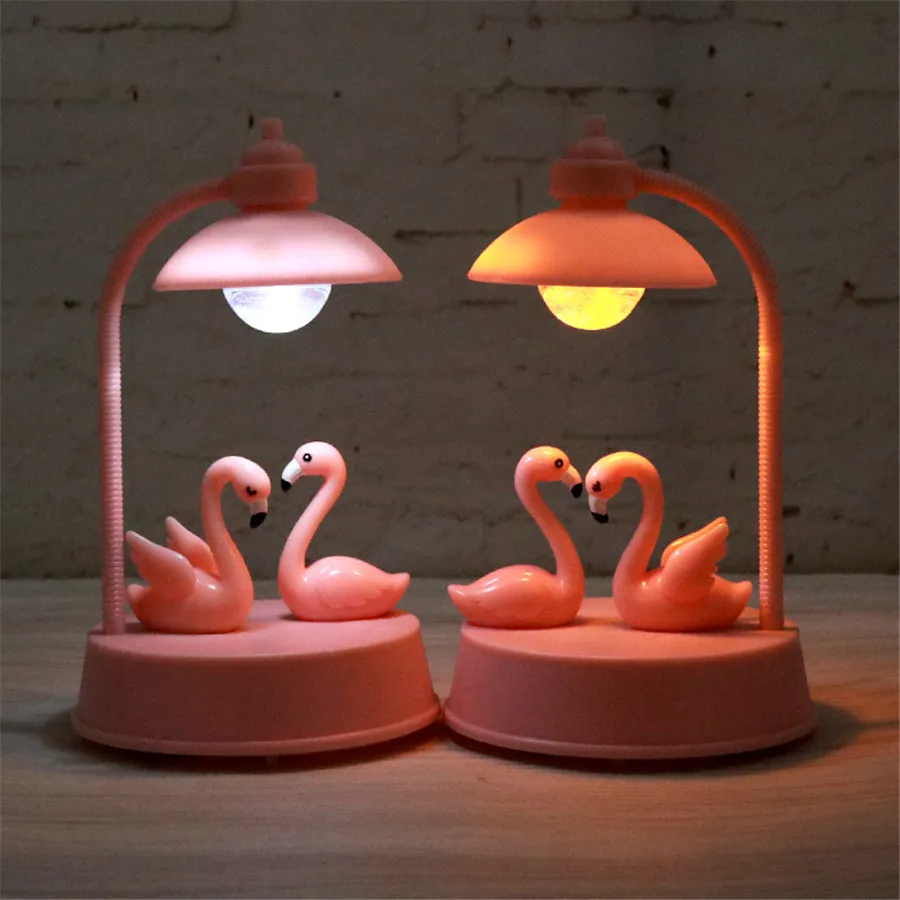 

Thrisdar Novelty Pink Flamingo LED Night Light With Music Bedside Table Lamps Best Gift for Girl Baby kids Toy's Night Light