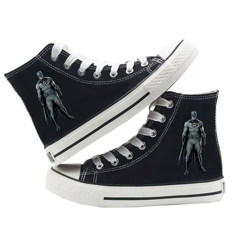 DC Comics Justice League Batman The Dark Knight Cartoon High Top Breathable Canvas Uppers Sneakers