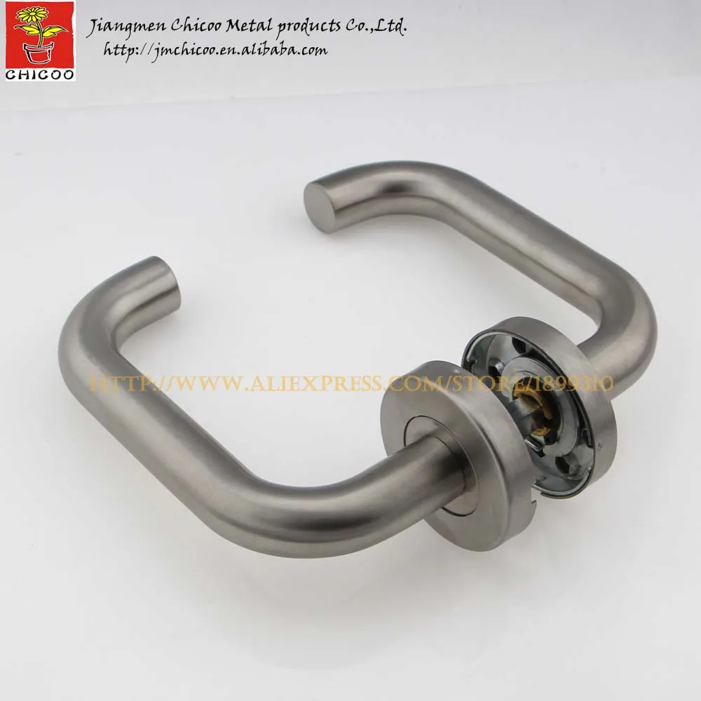 Atacado 10 conjuntos de aço inoxidável 304 lever tipo maçaneta, Porta interior alavanca alças, Tubo ferragem da porta puxador